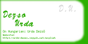 dezso urda business card